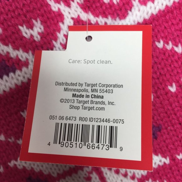 Holiday Mini Christmas Tree Skirt Pink Purple Knit 18" Sweater Snowflake - Picture 5 of 5